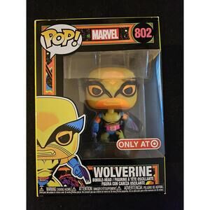 FUNKO POP! Marvel Target Exclusive Black Light Wolverine #802 X-Men Figure New